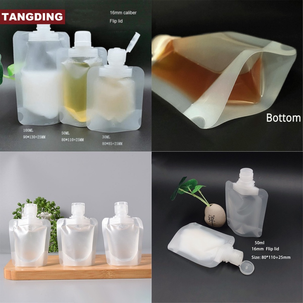 【COD Tangding】30/50/100ML 3pcs/set Portable Travel Fluid Makeup Packing Bag with Flip Open Cap