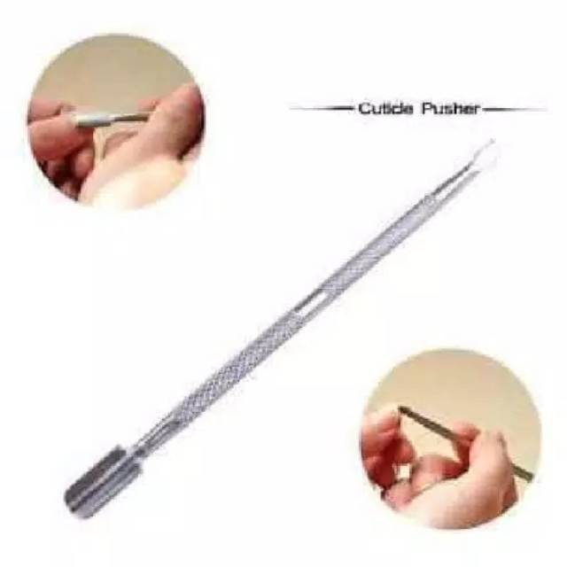 Cuticle pusher stainless steel nail pusher pencabut kulit mati pendorong kutikula menicure