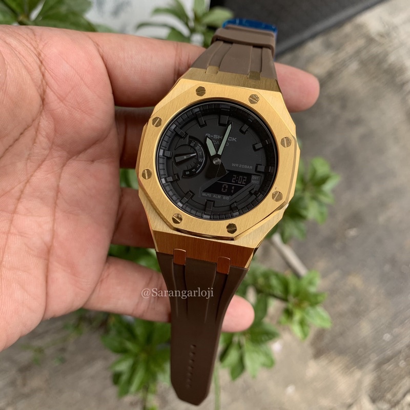 Jam Tangan Gshock GA2100 Original Custom Brown