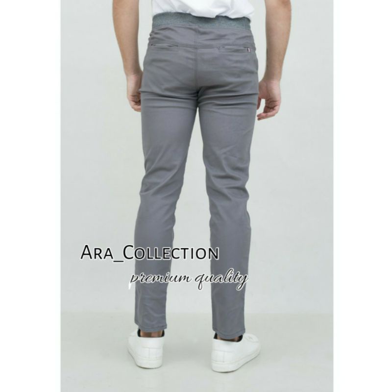 Diskon Celana Chino Panjang Rip Pinggang Karet Premium Size 27-38