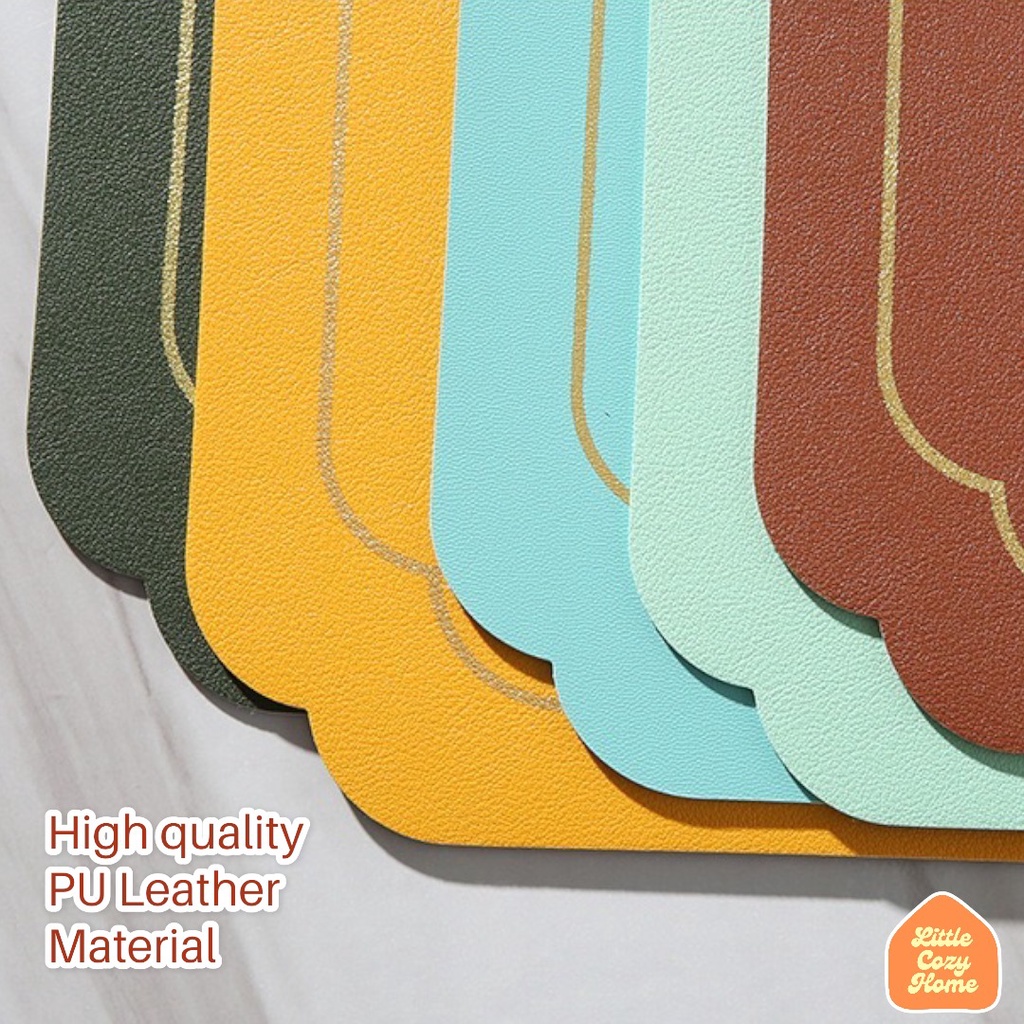 DUO TONE LEATHER PLACEMAT / Alas Meja Makan / Tablemat / Taplak Meja