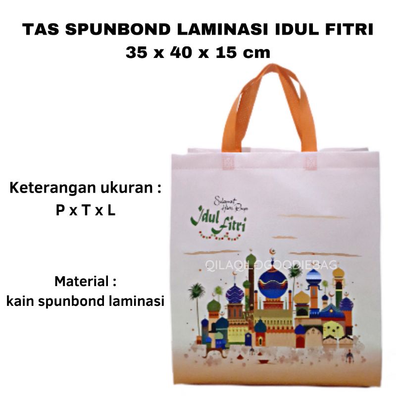 

TAS SPUNBOND LAMINASI LEBARAN IDUL FITRI ukuran 35 x 40 x 15 cm (P x T x L)
