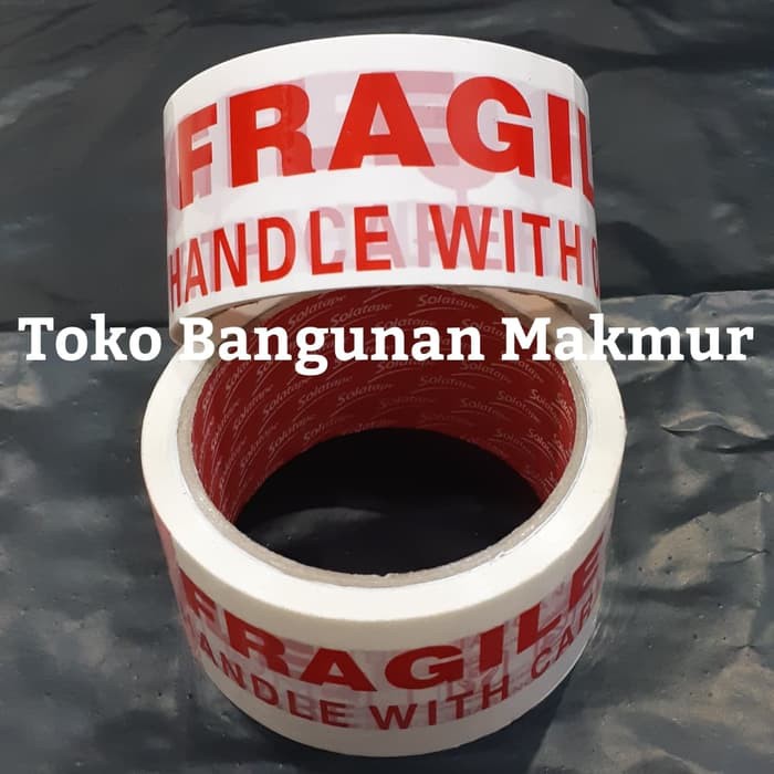 

Lakban Putih Fragile 5cm 100m Jangan dibanting