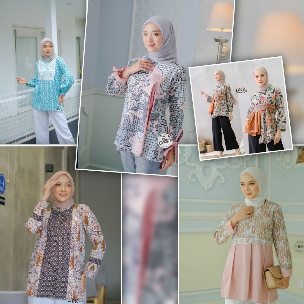 tey-17 Batik wanita ASJ SA HRB026 Kenongo Kemeja Tosca Pendek