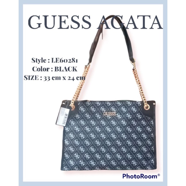 TAS GUESS AGATA TOTE HITAM