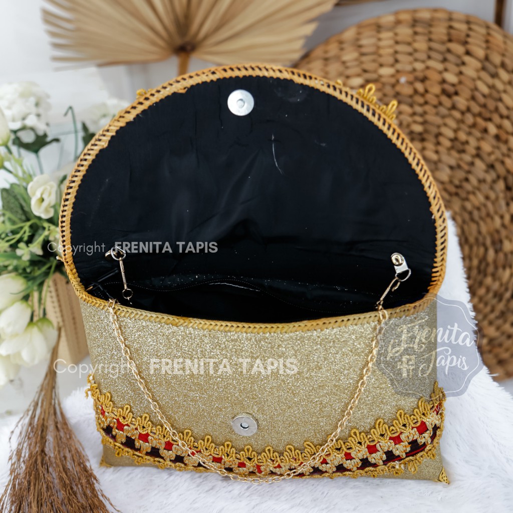 [BISA COD] CLUTCH PESTA / CLUTCH TAPIS / TAS WANITA TAPIS GLITTER KHAS LAMPUNG