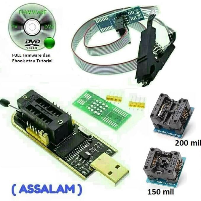 CH341A PLUS PENJEPIT IC+ SOP 150ML DAN 200 ML + DVD FIRMWARE /SOFTWARE