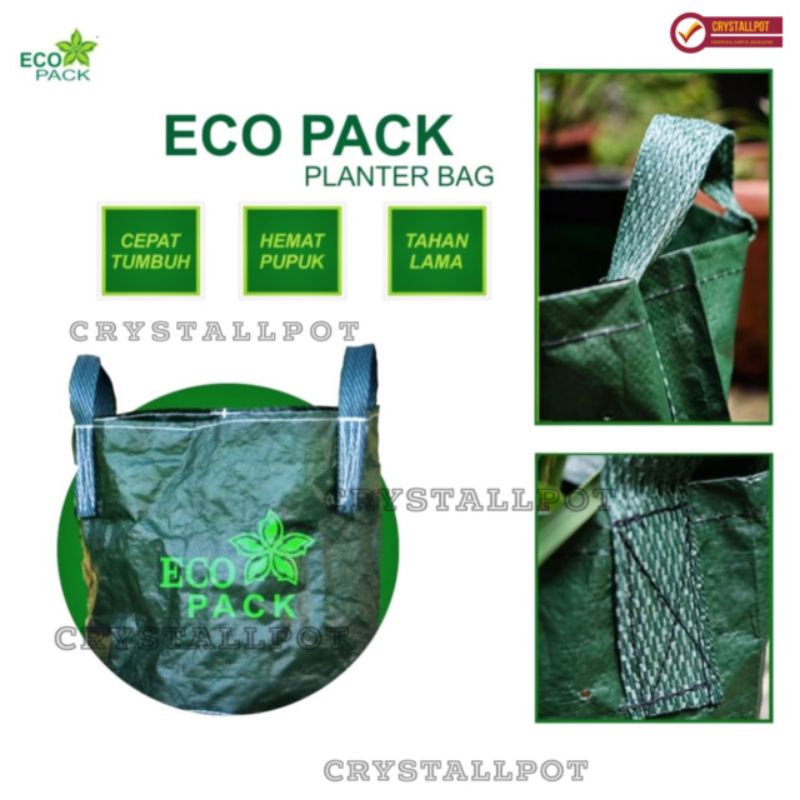 planter bag eco pack 30 liter 2 handle untuk pot tanaman - PLANTER BAG 30 LITER