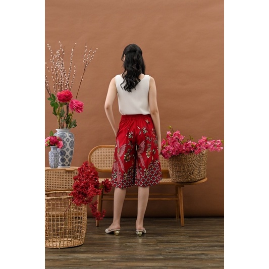 Kulot Batik 130 RM Red /Celana Batik Wanita/ Bawahan Batik