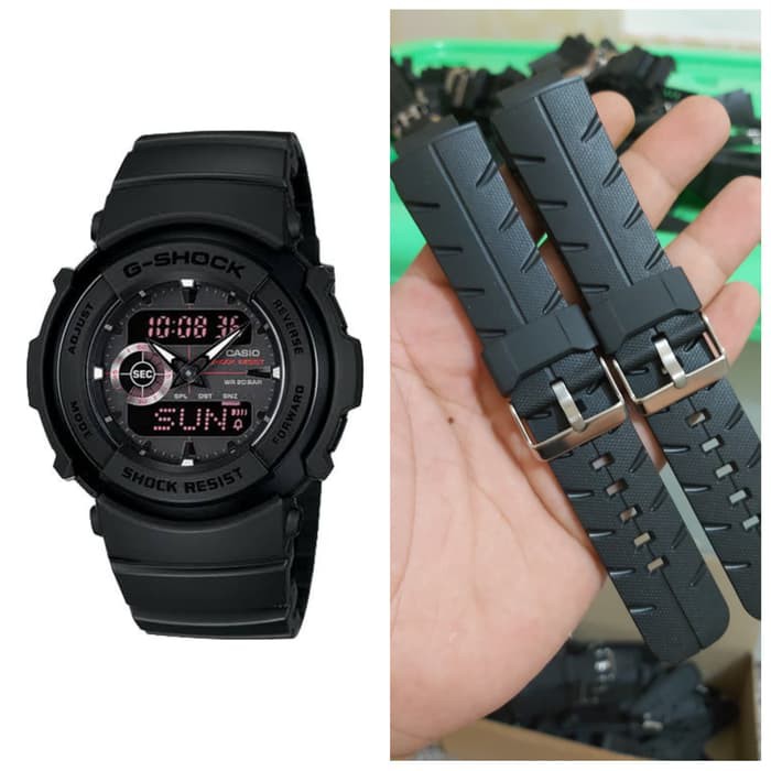 TALI JAM TANGAN CASIO G-SHOCK G300 G301G306 G350 G-300 HITAM