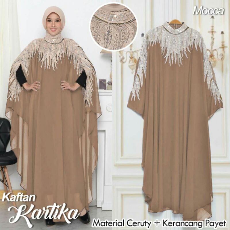 Funie Kaftan Kartika Ceruty Babydoll Kerancang Payet / Jumbo / CODgo