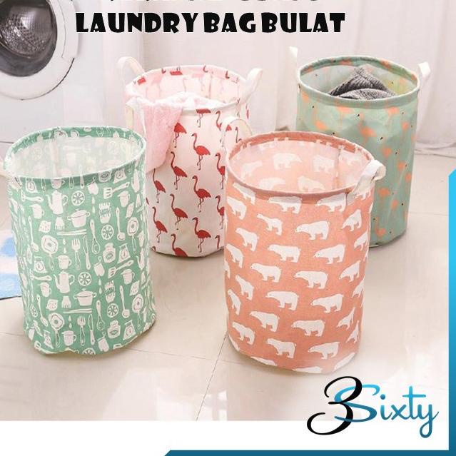 ➳ KERANJANG BAJU LAUNDRY BAG Karakter Bulat Penyimpanan Serbaguna STORAGE BOX ✱