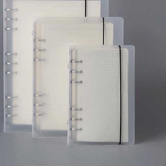 

12.12 STOK READY 6 Ring Plastic Binder Cover A5 A6 B5 Binder Bahan Plastik PVC