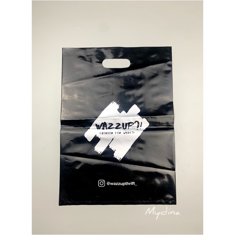 

Plastik Sablon PE Plong/PE Kotak ukuran 40x60 CM dengan Sablon 1 Sisi 1 Warna