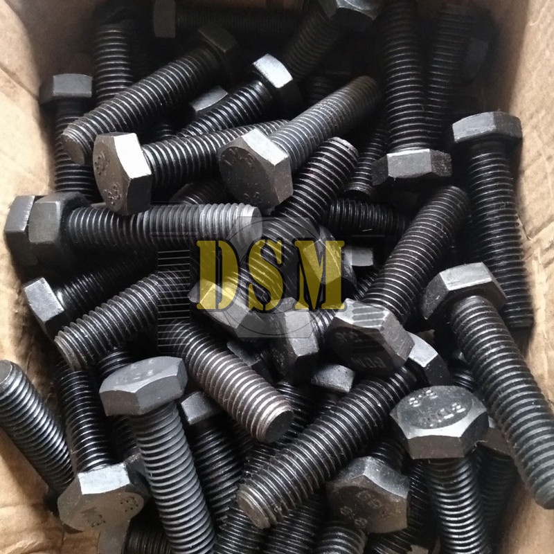 Grade 8.8 / Mur Baut Baja M22x70 / Hex Bolt + Nut Pitch 2,5 Kunci 32