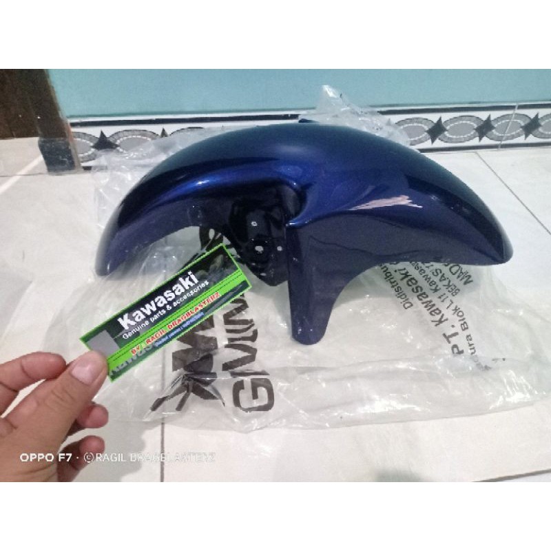spakbor depan ninja rr old biru Dongker biru navy original Kawasaki