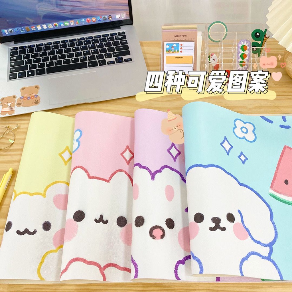 MOUSEPAD AESTHETIC / ALAS MOUSE PAD GAMING / ALAS MEJA KOMPUTER WFH / TAPLAK MEJA DEKORASI ESTETIK ANTI AIR / ALAS TATAKAN MEJA BELAJAR KERJA / CUTE RABBIT BEAR PVC TABLE MAT / KEYBOARD OFFICE / DESK PAD MOTIF CHARACTER / DESK MAT / MOLLY MOUSE PAD JUMBO