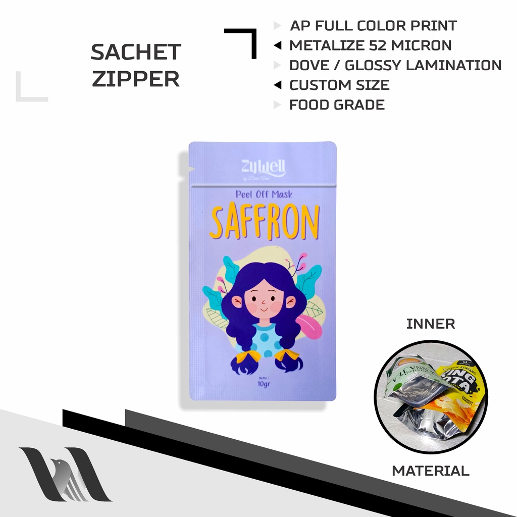 SACHET FULL COLOR PRINT - CETAK KEMASAN CUSTOM - METALIZE - MINIMAL ORDER 2.000 PCS - ZIPPER ZIPLOCK