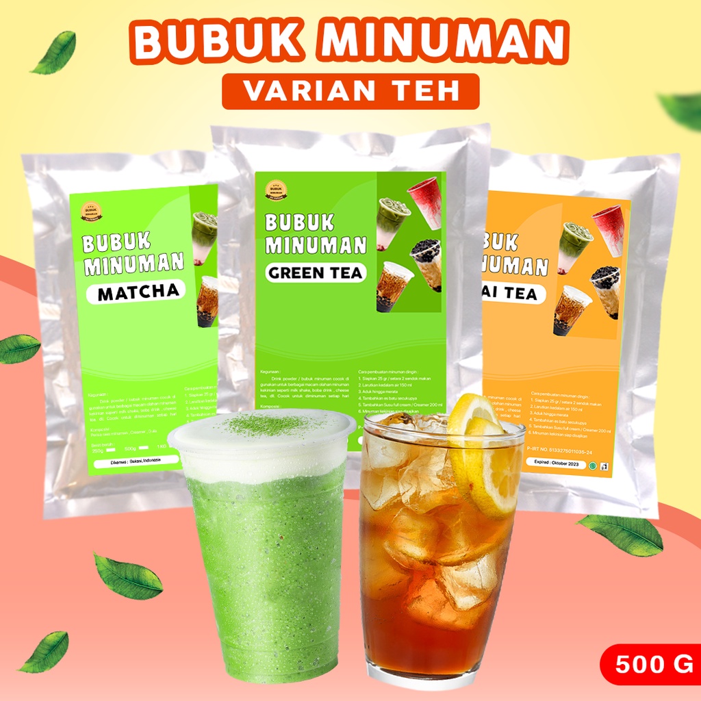 BUBUK MINUMAN RASA TEH 500G / BUBUK MINUMAN BOBA 500G / SERBUK MINUMAN ANEKA RASA 500G / BUBUK MINUMAN KEKINIAN 500G / SERBUK MINUMAN BOBA 500G / POWDER DRINK