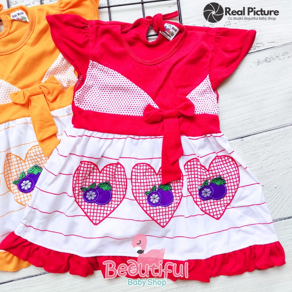 Dress Bayi Perempuan Motif Apple / Rok Baju Bayi Perempuan  Merk Syifana / Baju Bayi Perempuan/ Baby.ou