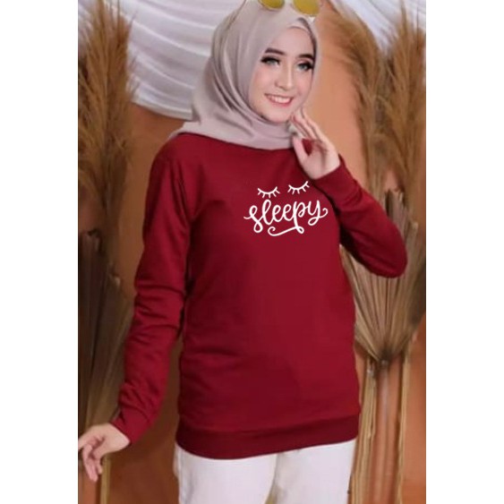 Kaos Lengan Panjang sleppy / Kaos Sweatshirt / Atasan Wanita / Atasan Wanita Lengan Panjang / Atasa