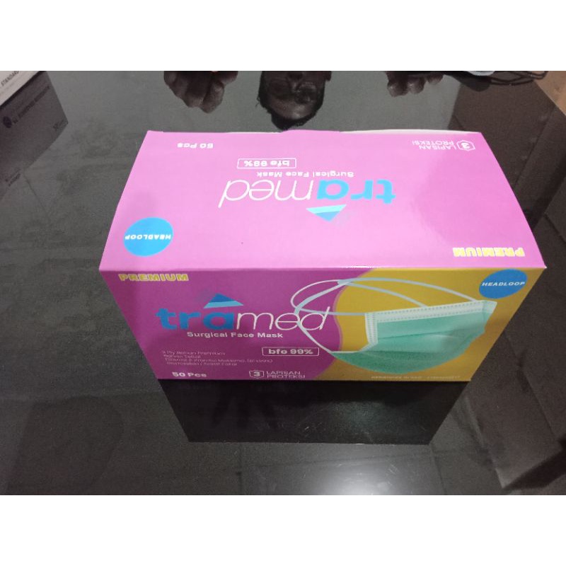 Masker Tramed surgical face mask / masker hijab /masker  premium