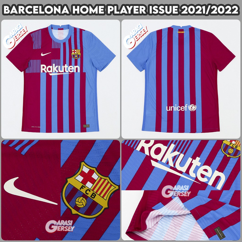 Jersey Sepak Bola Barcelona Home Player Issue 2021/2022 Barca Player Issue Vaporknit