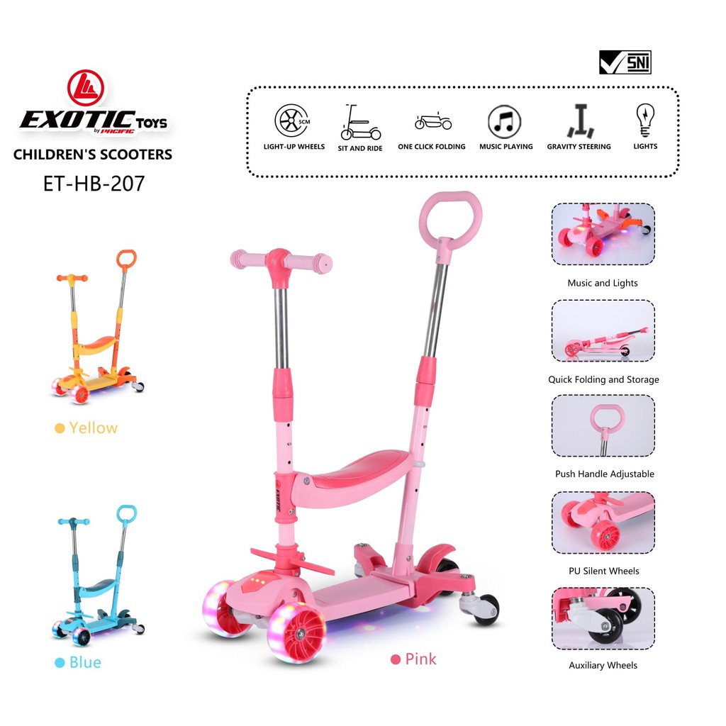 Scooter Skuter Anak Otoped Exotic ET HB207 Roda 3 Bisa di Lipat By Pacific-2