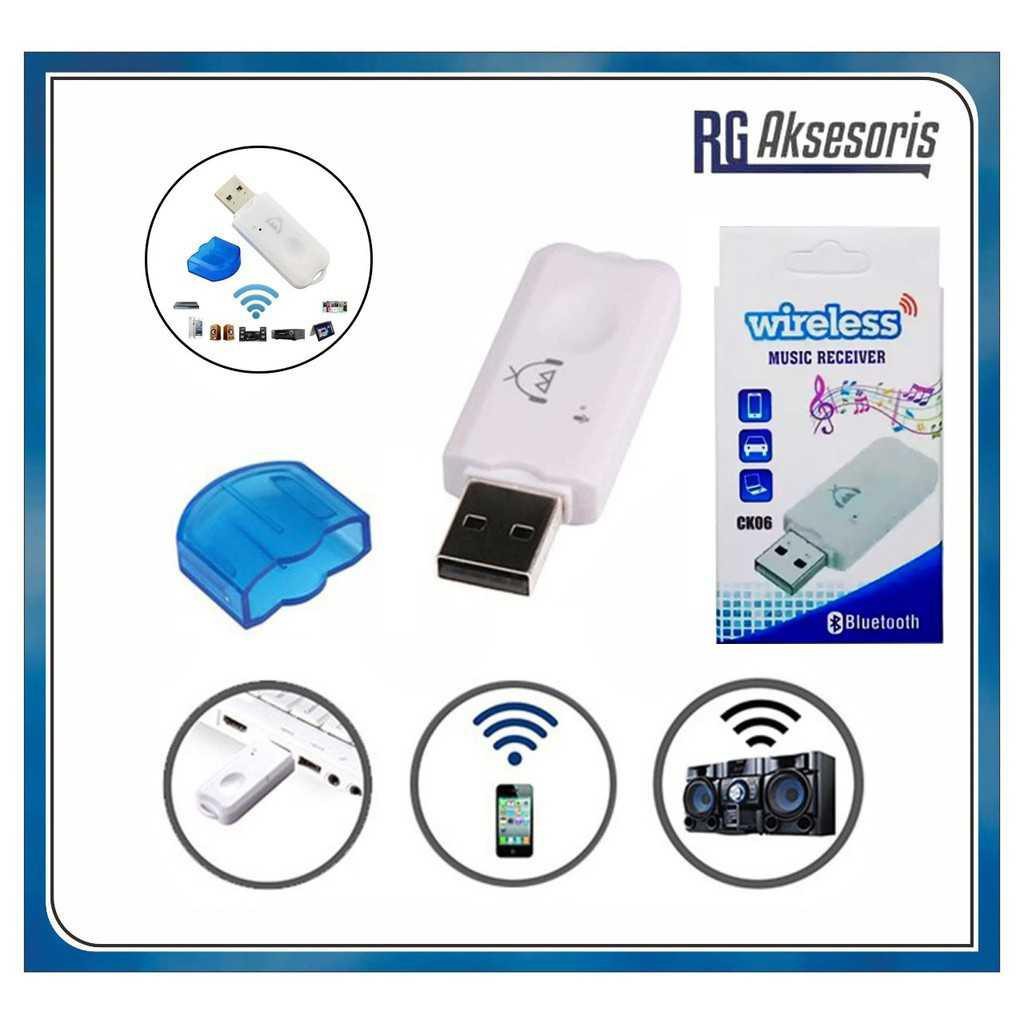 Ready DONGLE USB Bluetooth Receiver CK06 Audio Music tanpa kabel AUX