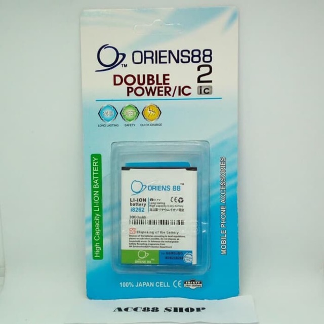 Baterai Batre Battery Double Power IC Samsung Core i8262 OR88/ Oriens88