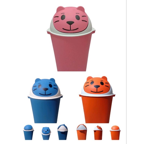 Tempat Sampah Tutup Motif Anak / Tempat Sampah Kepala Karakter