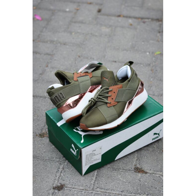 PUMA MUSE SATIN OLIVE GREEN