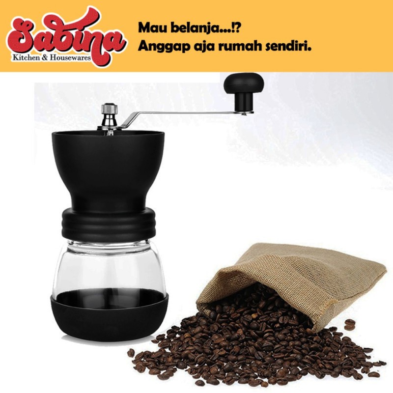 Penggiling Penghalus Biji Kopi Manual OneTwoCups Coffee Grinder Glass