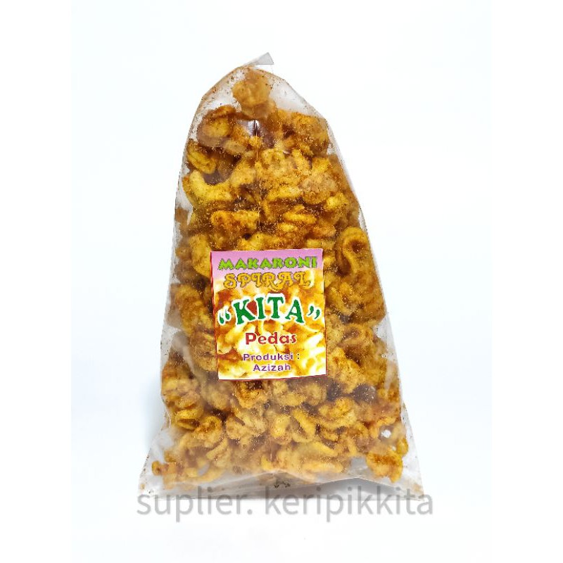 Cemilan makaroni spiral kita - makanan ringan - sneck - jajanan - makaroni spiral - pedas uk sedang