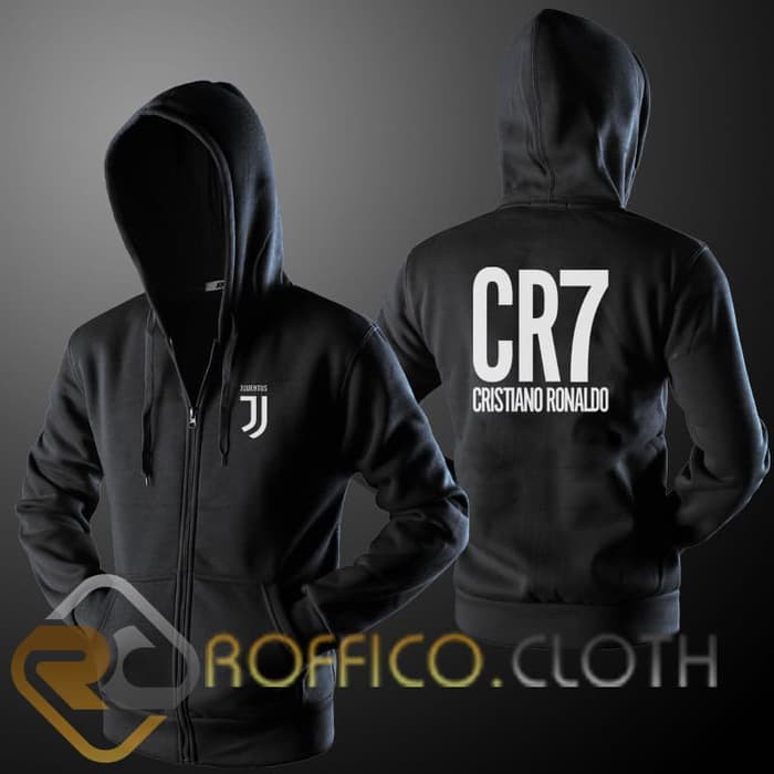 Jaket Hoodie Zipper Logo Juventus Cristiano Ronaldo CR7 02 - Roffico