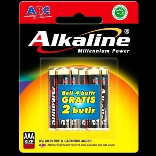 Baterai Alkaline ABC AAA A3 Kecil Isi 6 Batre Battery ABC Batere AAA