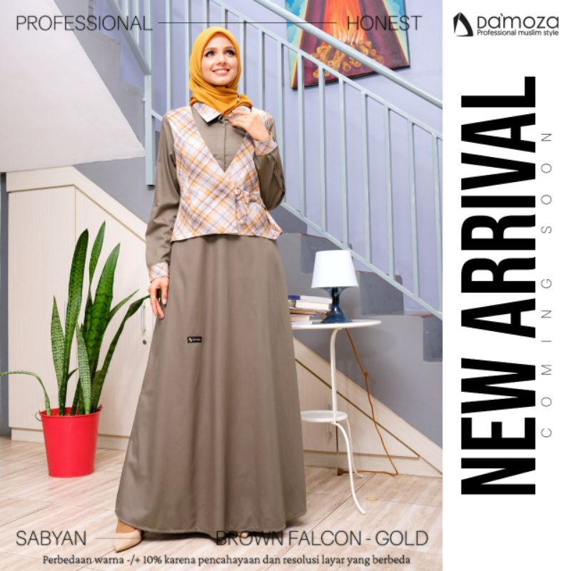 [COD] Gamis Wanita Damoza || ORIGINAL || Damoza Sabyan Brown Gold