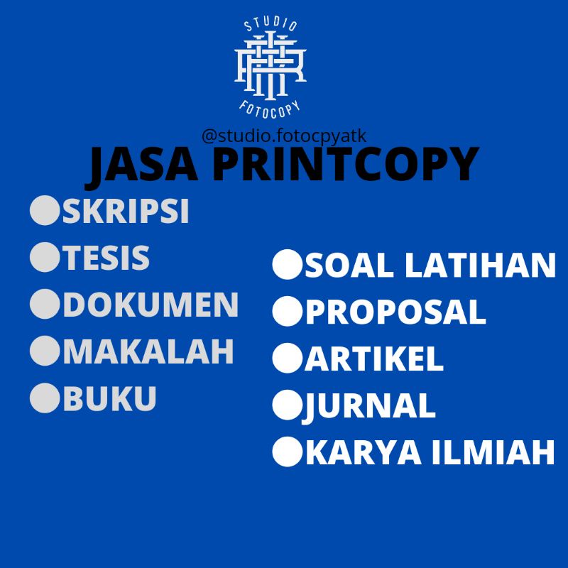 

Jasa print copy Document black white kertas hvs
