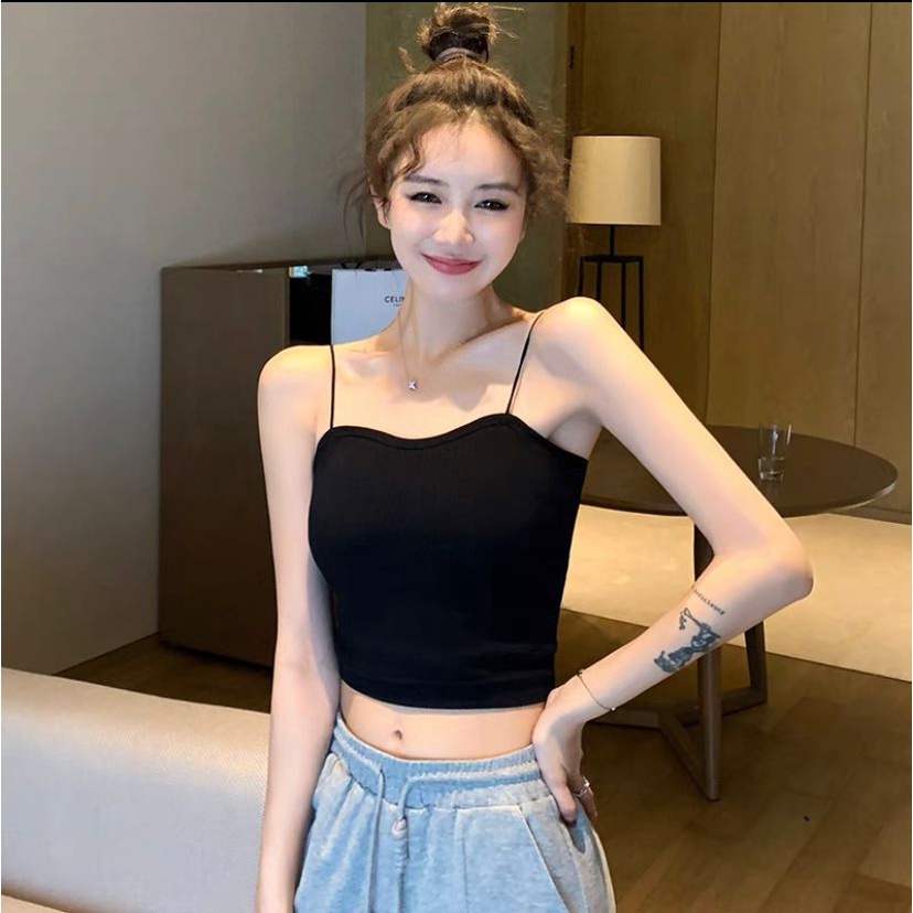 [ LINGERIE MASTER ] - (B-47) TANK TOP KOREAN STYLE FASHION WANITA TANKTOP WOMAN PREMIUM-B-47 Hitam