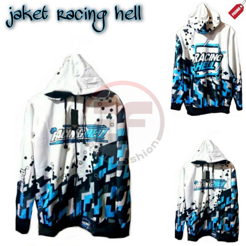 Jaket Hoodie Racing Hell Line Start Terbaru Jaket Motor Balap Pria Wanita