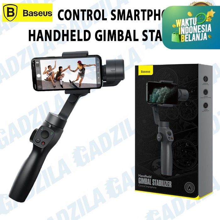 FF521 BASEUS 3-AXIS PHONE HANDHELD GIMBAL STABILIZER CAMERA AND VIDEO BT - Abu-abu