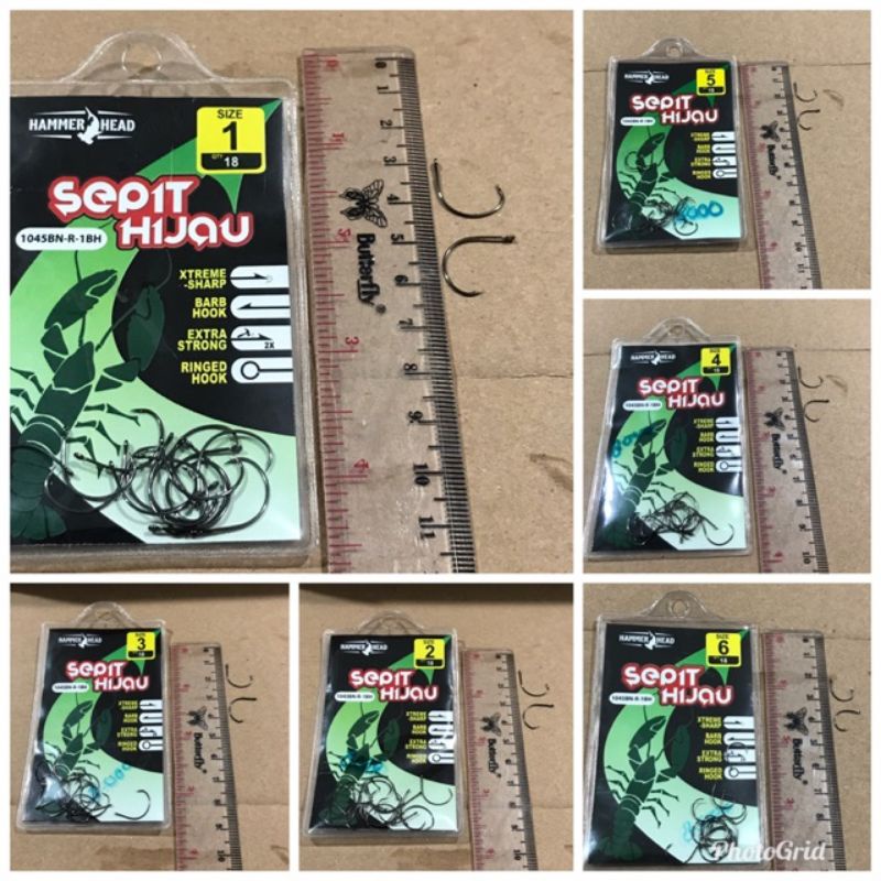 kail udang hammer head sepit hijau