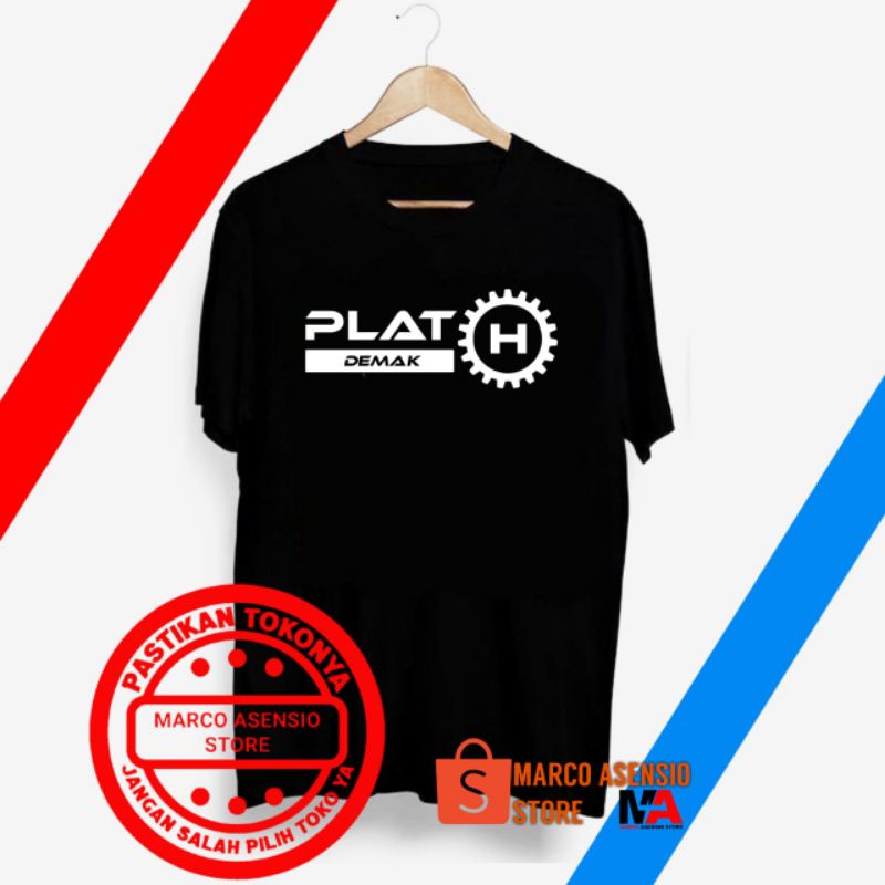 KAOS PAKAIAN FASHION PRIA MAUPUN WANITA DESAIN TULISAN PLAT H DEMAK | RMS10 JTG