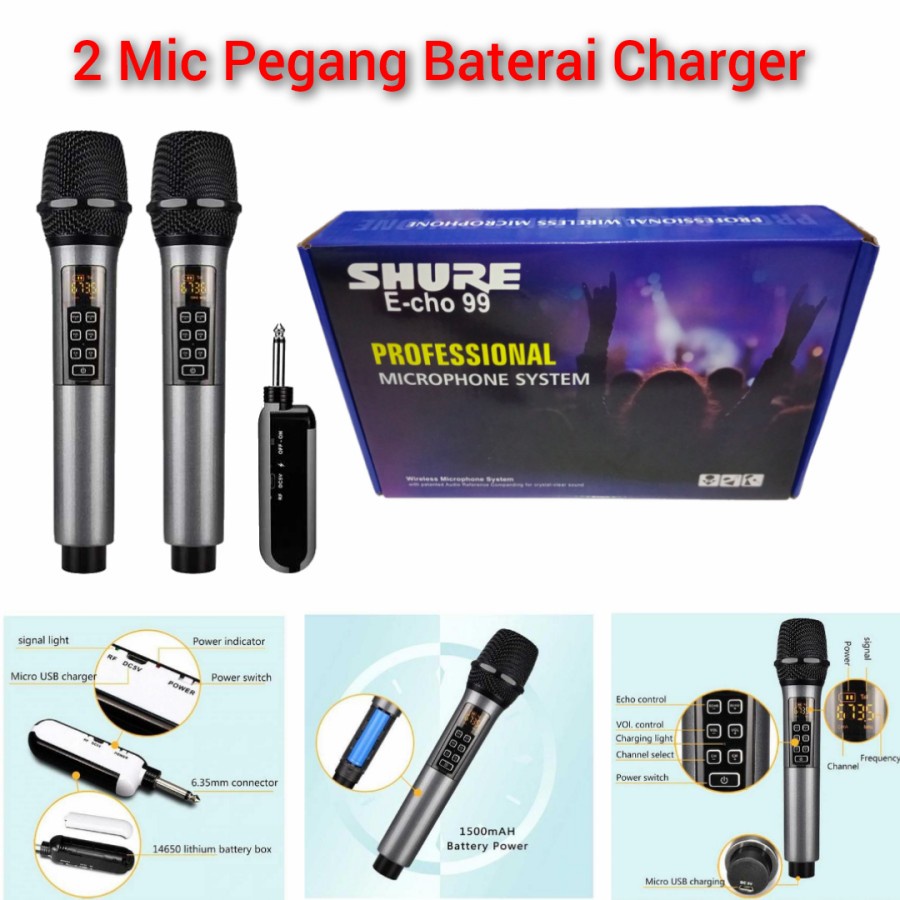 Jual Mic Wireless Shure E Cho Dan Shure St Recharger Mic Pegang Baterai Mic Charger