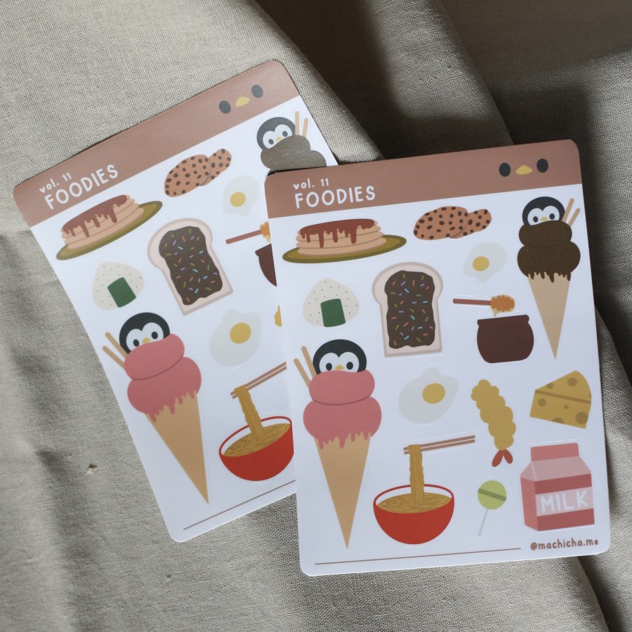 

Machicha - Sticker Sheet Vol. 11 Foodies - Sticker vinyl penguin Michi tema makanan