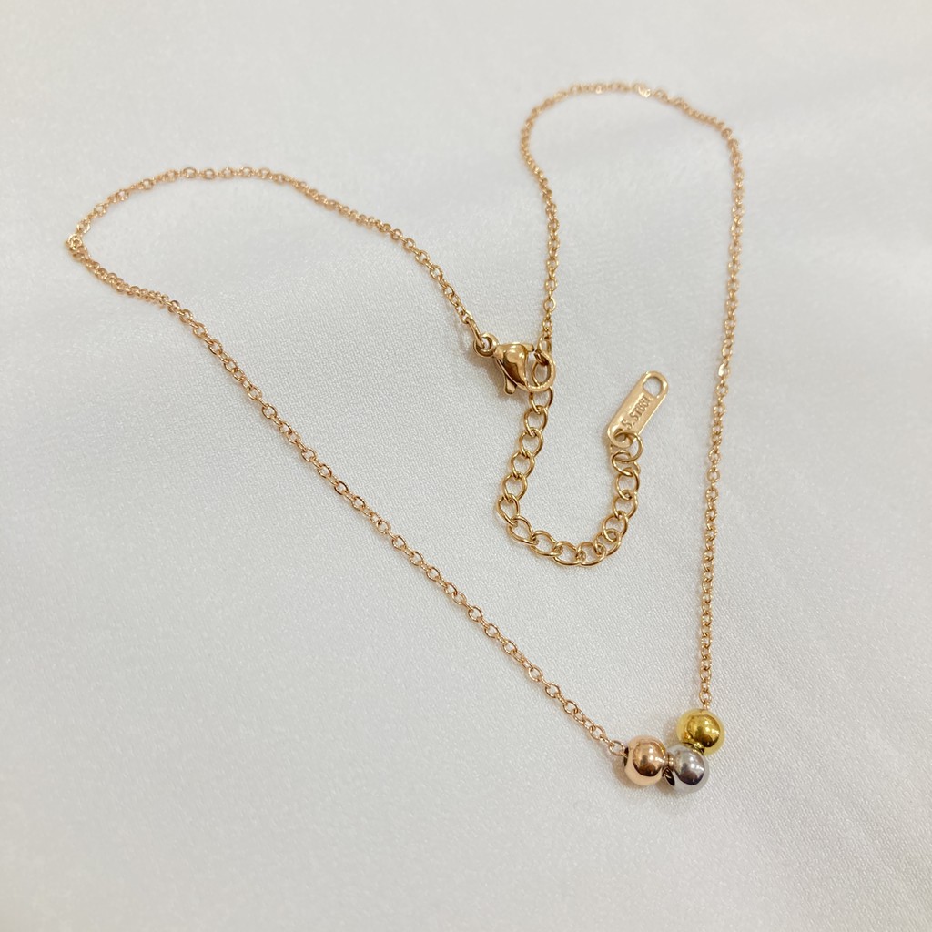 Kalung Titanium Anak Bola Polos Simple Anti Karat Anti Alergi Aksesoris Perhiasan Anak