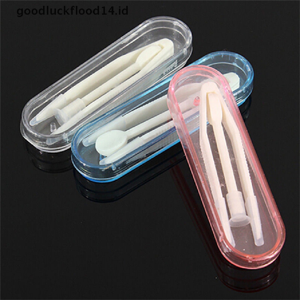 [OOID] Contact Lens Inserter Remover Soft Tip Tweezer Stick Tool Case Set ID