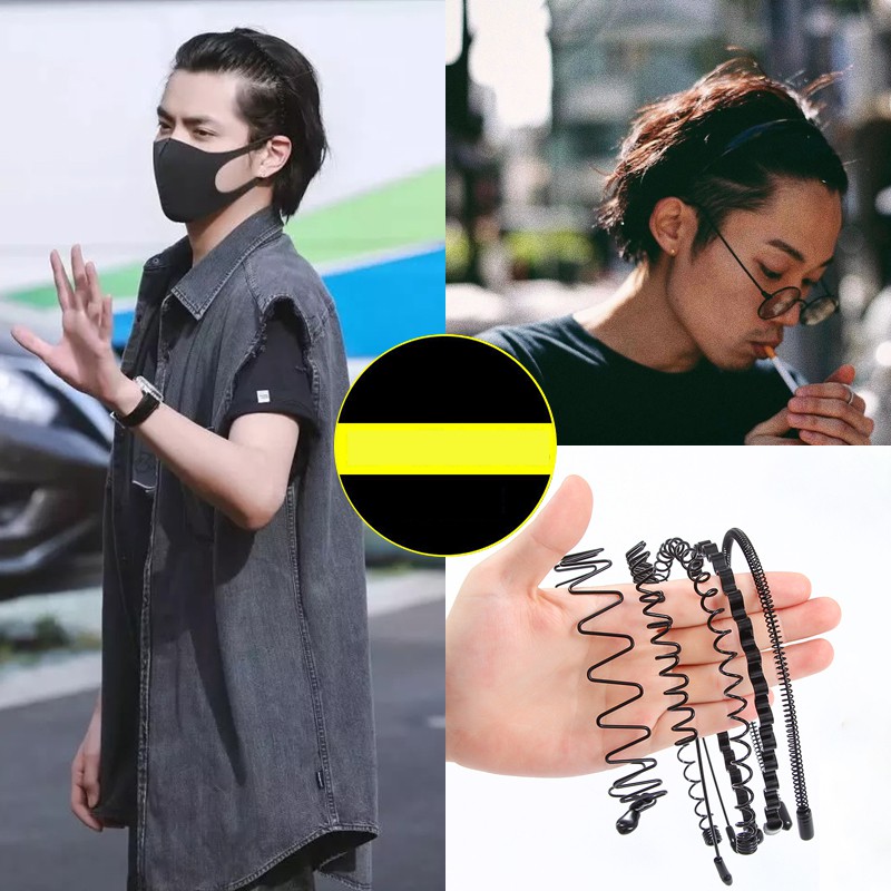 Bando Olahraga Siluman Hitam Netral Korea hipster Cowok Cewek Keren Tutup Kepala