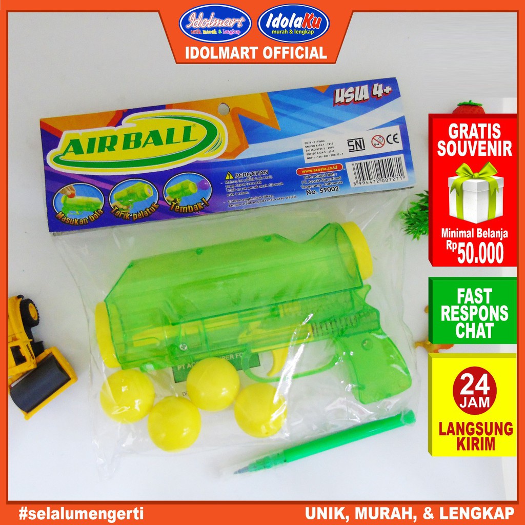 IDOLMART Mainan Anak Air ball Gun Hangtag / Mainan Fun doh SNI Idolmart Surabaya