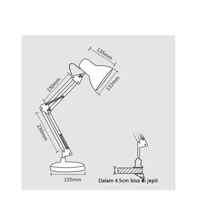 Jual Lampu Arsitek Jepit Lampu Meja Led Lampu Baca Belajar Lm